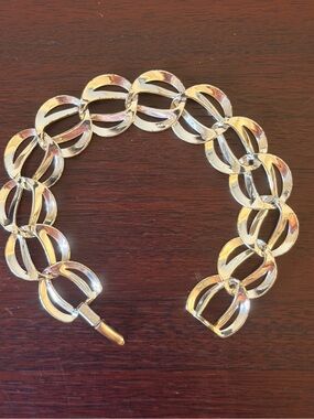 Vintage Signed Napier Silver Tone Link Statement Bracelet